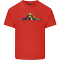 A Colourful Basset Hound Dog Kids T-Shirt Childrens Red