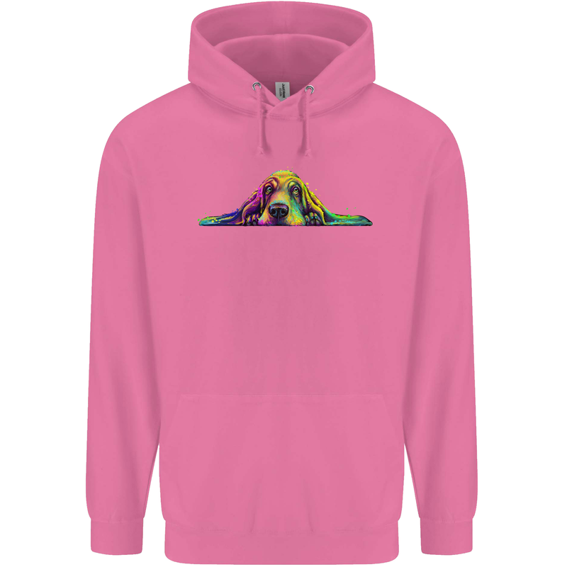 A Colourful Basset Hound Dog Mens 80% Cotton Hoodie Azelea