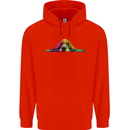 A Colourful Basset Hound Dog Mens 80% Cotton Hoodie Bright Red