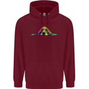 A Colourful Basset Hound Dog Mens 80% Cotton Hoodie Maroon