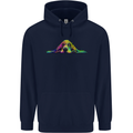 A Colourful Basset Hound Dog Mens 80% Cotton Hoodie Navy Blue