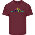 A Colourful Basset Hound Dog Mens Cotton T-Shirt Tee Top Maroon
