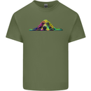 A Colourful Basset Hound Dog Mens Cotton T-Shirt Tee Top Military Green