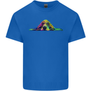A Colourful Basset Hound Dog Mens Cotton T-Shirt Tee Top Royal Blue