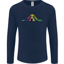 A Colourful Basset Hound Dog Mens Long Sleeve T-Shirt Navy Blue