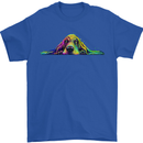 A Colourful Basset Hound Dog Mens T-Shirt 100% Cotton Royal Blue