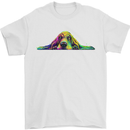 A Colourful Basset Hound Dog Mens T-Shirt 100% Cotton White