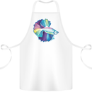 A Colourful Bettafish Aquarium Cotton Apron 100% Organic White
