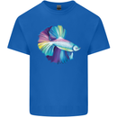A Colourful Bettafish Aquarium Kids T-Shirt Childrens Royal Blue
