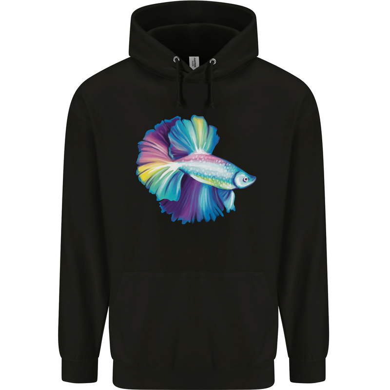 A Colourful Bettafish Aquarium Mens 80% Cotton Hoodie Black