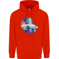 A Colourful Bettafish Aquarium Mens 80% Cotton Hoodie Bright Red