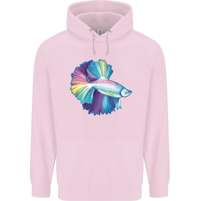 A Colourful Bettafish Aquarium Mens 80% Cotton Hoodie Light Pink