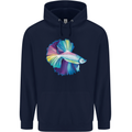 A Colourful Bettafish Aquarium Mens 80% Cotton Hoodie Navy Blue