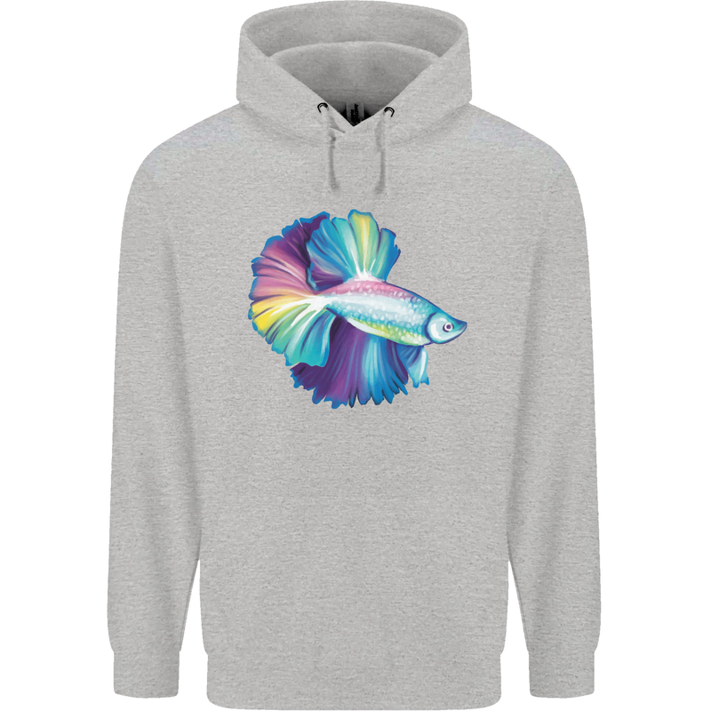 A Colourful Bettafish Aquarium Mens 80% Cotton Hoodie Sports Grey