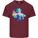 A Colourful Bettafish Aquarium Mens Cotton T-Shirt Tee Top Maroon