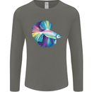 A Colourful Bettafish Aquarium Mens Long Sleeve T-Shirt Charcoal