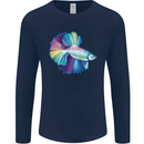 A Colourful Bettafish Aquarium Mens Long Sleeve T-Shirt Navy Blue