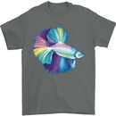A Colourful Bettafish Aquarium Mens T-Shirt 100% Cotton Charcoal
