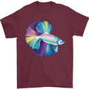 A Colourful Bettafish Aquarium Mens T-Shirt 100% Cotton Maroon