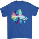 A Colourful Bettafish Aquarium Mens T-Shirt 100% Cotton Royal Blue