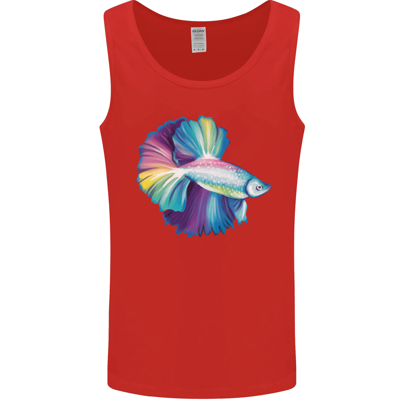 A Colourful Bettafish Aquarium Mens Vest Tank Top Red