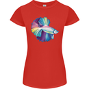 A Colourful Bettafish Aquarium Womens Petite Cut T-Shirt Red