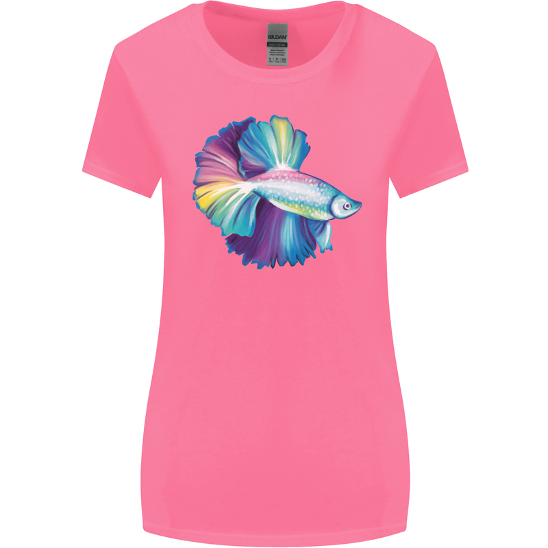 A Colourful Bettafish Aquarium Womens Wider Cut T-Shirt Azalea