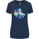 A Colourful Bettafish Aquarium Womens Wider Cut T-Shirt Navy Blue