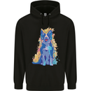 A Colourful Border Collie Dog Childrens Kids Hoodie Black