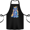 A Colourful Border Collie Dog Cotton Apron 100% Organic Black