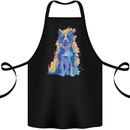 A Colourful Border Collie Dog Cotton Apron 100% Organic Black