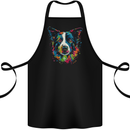 A Colourful Border Collie Dog Cotton Apron 100% Organic Black
