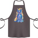 A Colourful Border Collie Dog Cotton Apron 100% Organic Dark Grey