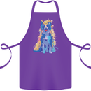 A Colourful Border Collie Dog Cotton Apron 100% Organic Purple