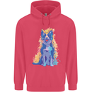 A Colourful Border Collie Dog Design Childrens Kids Hoodie Heliconia