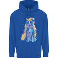 A Colourful Border Collie Dog Design Childrens Kids Hoodie Royal Blue