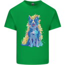 A Colourful Border Collie Dog Design Kids T-Shirt Childrens Irish Green