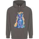 A Colourful Border Collie Dog Design Mens 80% Cotton Hoodie Charcoal