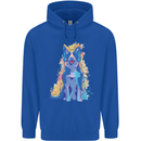 A Colourful Border Collie Dog Design Mens 80% Cotton Hoodie Royal Blue