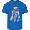 A Colourful Border Collie Dog Design Mens Cotton T-Shirt Tee Top Royal Blue