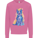 A Colourful Border Collie Dog Design Mens Sweatshirt Jumper Azalea