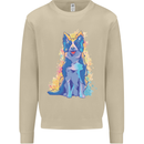 A Colourful Border Collie Dog Design Mens Sweatshirt Jumper Sand