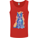 A Colourful Border Collie Dog Design Mens Vest Tank Top Red