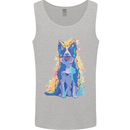 A Colourful Border Collie Dog Design Mens Vest Tank Top Sports Grey