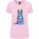 A Colourful Border Collie Dog Design Womens Wider Cut T-Shirt Light Pink