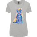 A Colourful Border Collie Dog Design Womens Wider Cut T-Shirt Sports Grey