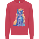 A Colourful Border Collie Dog Kids Sweatshirt Jumper Heliconia