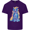 A Colourful Border Collie Dog Mens Cotton T-Shirt Tee Top Purple
