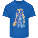 A Colourful Border Collie Dog Mens Cotton T-Shirt Tee Top Royal Blue