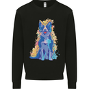 A Colourful Border Collie Dog Mens Sweatshirt Jumper Black